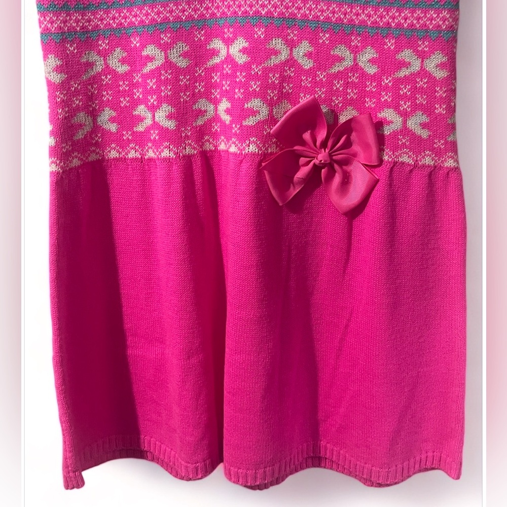 nickelodeon JoJo Siwa Girls Pink Short Sleeve Bow Sweater Dress Size XL/XG14-16 - Picture 4 of 13